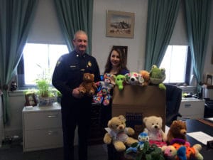 Melrose Police Chief Michael L. Lyle and Project Smile's Catherine Pisacane met on Tuesday, Feb. 6. (Melrose Police Courtesy Photo)