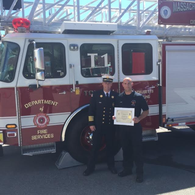 Left to right: Fire Chief Scott Wodzinski and firefighter Matthew Maciel. (Courtesy Photo)