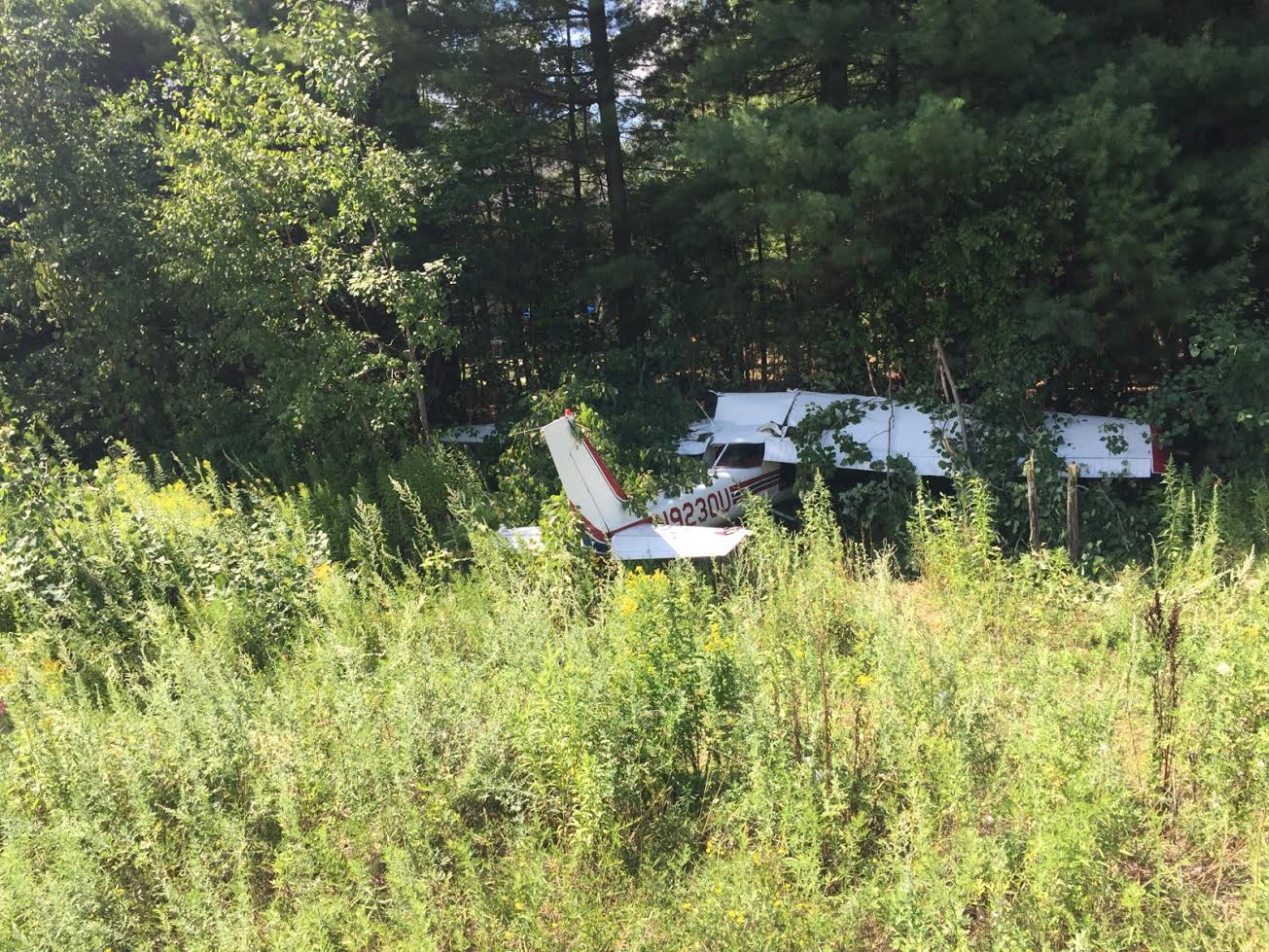 Littleton Police and Fire responded to the area of Harwood Avenue this afternoon for a single occupant plane crash. (Courtesy Photo)