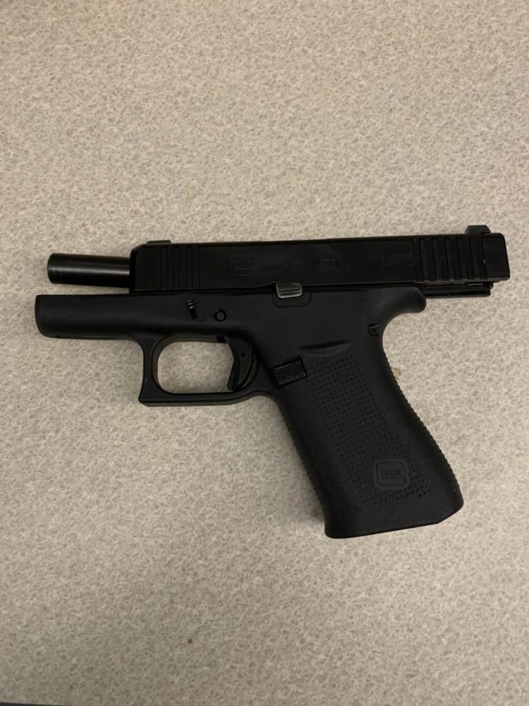 A semi-automatic handgun was recovered and seized by Wakefield Police. (Wakefield Police Department/Courtesy Photo)
