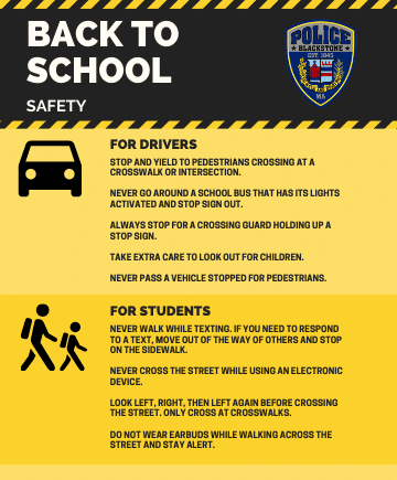 Blackstone Police Department Offers Back to School Safety Tips | John ...