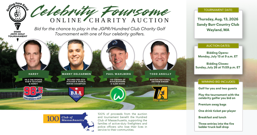 JGPR and the Hundred Club of Massachusetts Partnering with 98.5 The Sports Hub for Celebrity Foursome Online Charity Auction